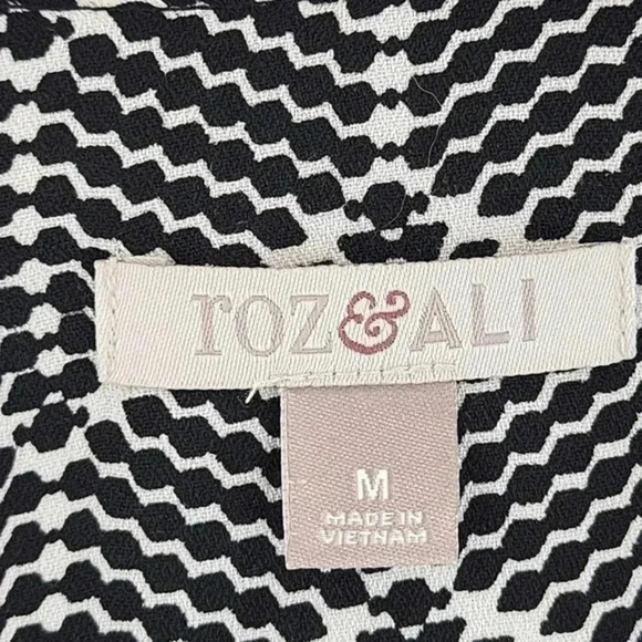 Roz‎ & Ali Full Zip Pattern Long Sleeve Shirt Women's M - Picture 7 of 9